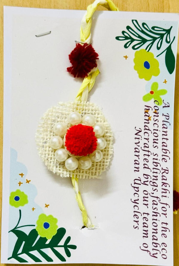 PLANTABLE WHITE JUTE RAKHI